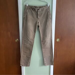 Incotex Red Made in Italy Women's 28 BOYFRIEND PANTS Cotton/Linen Chinos VG